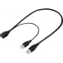 Renkforce USB 3.0 pagarinājuma kabelis USB-A tēviņš uz USB-A mātīte 0,5 m melns RF-5719752
