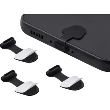 Renkforce USB-C putekļu aizsardzība mobilajām ierīcēm, 3 gab. komplekts, melns (RF-7260818)