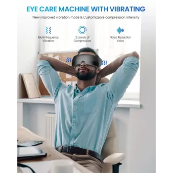 RENPHO Eyeris View Acu Masāžas Ierīce ar Siltumu, Gaisa Kompresiju, Vibrāciju, Bluetooth, USB-C, Salokāma, Pelēka