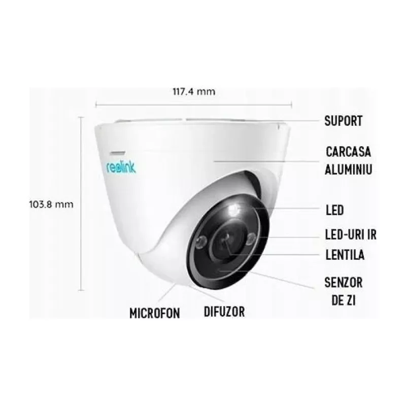 Reolink P344 12MP kupola PoE kamera ar AI video meklēšanu