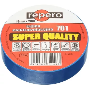 REPERO 701 zila PVC elektroizolācijas lente 19mm x 20m