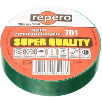 REPERO 701 zaļa PVC elektroizolācijas lente 19 mm x 20 m