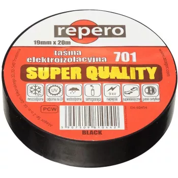 REPERO 701 pelēka PVC elektriskā izolācijas lente 19 mm x 20 m