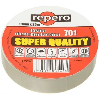 REPERO 701 balta PVC elektroizolācijas lente 19 mm x 20 m