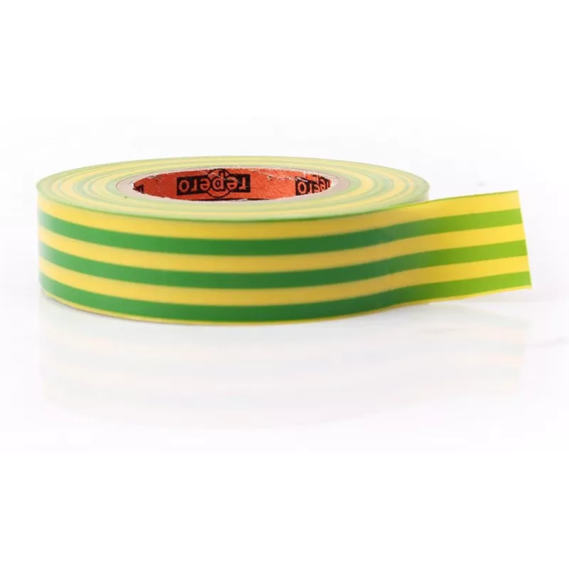 REPERO 701 dzelteni zaļa PVC izolācijas lente 19mm x 20m
