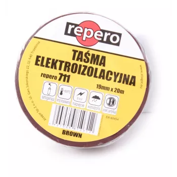 REPERO 711E Brūna PVC elektroizolācijas lente 19 mm x 20 m