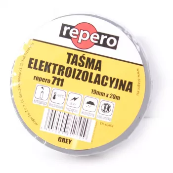 REPERO TTE711E0-0019-20 pelēka PVC elektroizolācijas lente 19 mm x 20 m