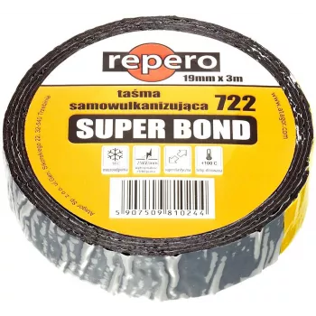 REPERO 722E Super Bond pašvulkanizējošā lente 19 mm x 3 m melna