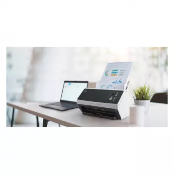 Ricoh fi-8150 abpusējais dokumentu skeneris ar 100 lapu ADF, 50 ppm/100 ipm, USB 3.2 un Gigabit Ethernet, 600 dpi, Clear Image Capture