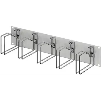 RITTAL 7996.626 19 collu 2U kabeļu pārvaldības panelis ar 5 metāla kabeļu vadības kronšteiniem 120x60 mm, gaiši pelēks RAL 7035