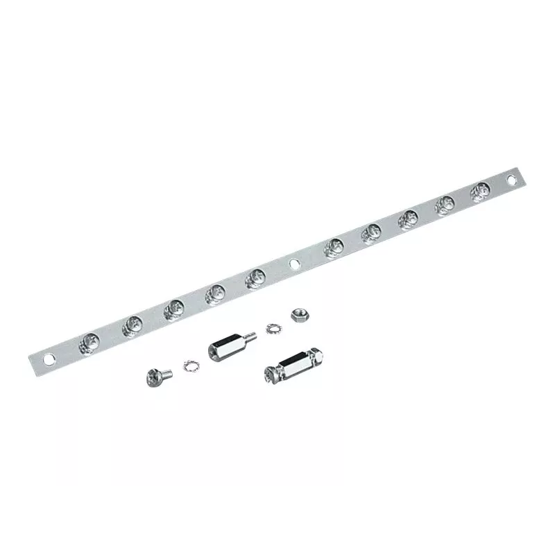 Rittal SZ 2413.375 plakanā kopne, 10 savienojumi, tērauds, 375 mm, 100 A, 690 V AC