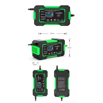 RJ TIANYE FreedConn RJ-C 120501A 12V 6A viedais automātiskais akumulatoru lādētājs svina-skābes, AGM, GEL, EFB akumulatoriem ar LCD displeju