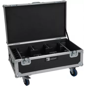 ROADINGER transporta koferis 6x Futurelight AKKU UP-4 QCL Spot QuickDMX MK2 ar uzlādes funkciju un ritentiņiem 31005255