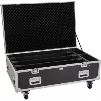 ROADINGER Flightcase PRO 4x LED BAR-8 SWING ar ritenīšiem, melns, maks. 50 kg