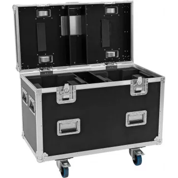 ROADINGER PRO sērijas flight case 2x Futurelight DMH-190 kustīgajām galvām ar riteņiem, melns, 90x48x73 cm