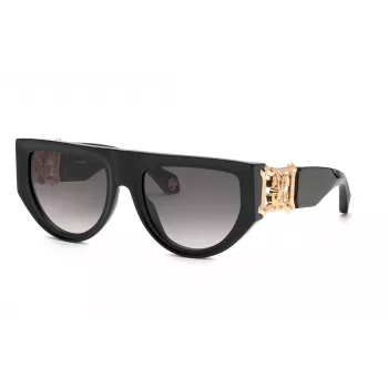 Roberto Cavalli sieviešu tauriņveida saulesbrilles SRC040S54700Y, Havanas rāmis, brūnas gradienta lēcas, 54mm