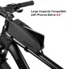 ROCKBROS 1.6L Bicycle Top Tube Bag Waterproof Hard Shell EVA Carbon Fiber Texture Black