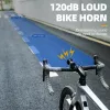 ROCKBROS elektroniskais velosipēda zvans - melns, 110-120 dB, 4 toņi, uzlādējams, IPX4