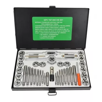 ROCKFORCE 40-Piece Metric Tap and Die Set M3-M12