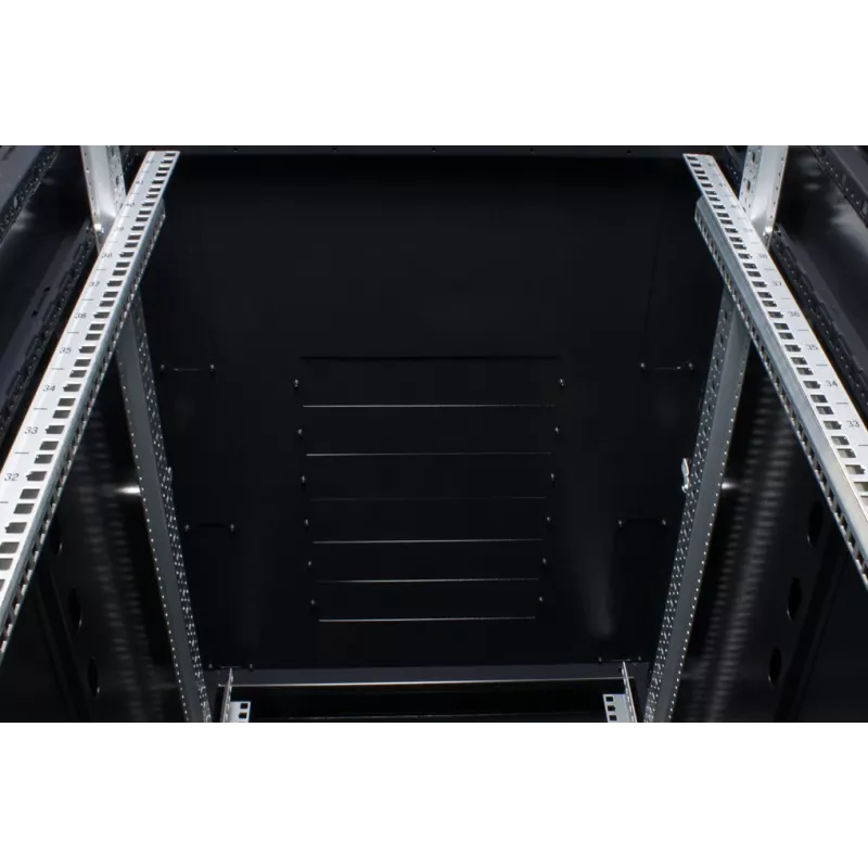 Rockstable 18U 19 collu serveru skapis ar sieta priekšējām durvīm - brīvi stāvošs - 800 kg kravnesība - atslēgas slēdzene - kabeļu pārvaldības sliedes - regulējamas kājas (RS19-8018PP)
