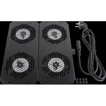 Rockstable 19 inch dzesēšanas elements - ventilatora panelis - iebūvēts ventilators - tērauds - melns - 1 gab. - 2,92 kg (RS19-FT68)