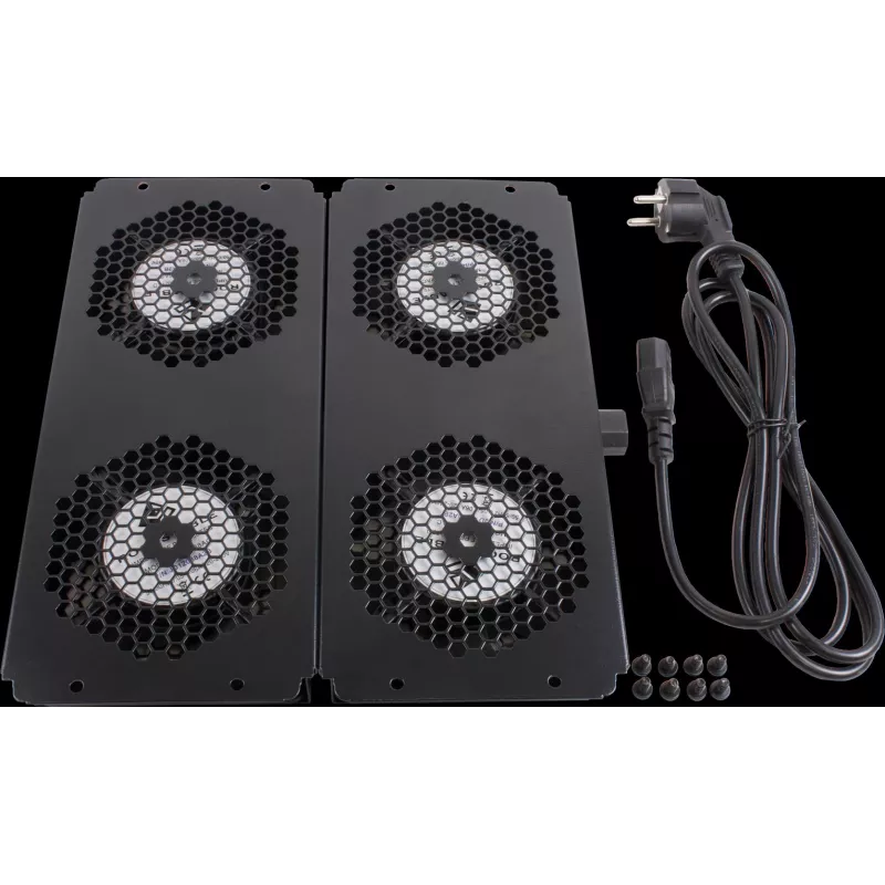 Rockstable 19 inch dzesēšanas elements - ventilatora panelis - iebūvēts ventilators - tērauds - melns - 1 gab. - 2,92 kg (RS19-FT68)