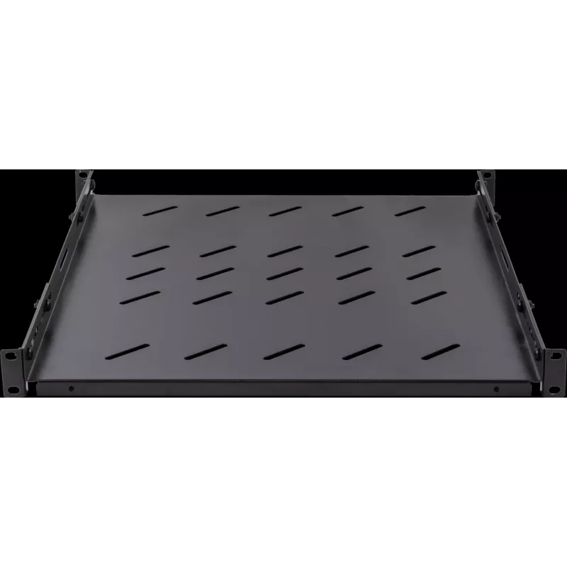 Rockstable 1U 19 collu pastiprināts statīva plaukts - 100 kg slodzes ietilpība, SPCC tērauds, melns (RS19-SFH78)