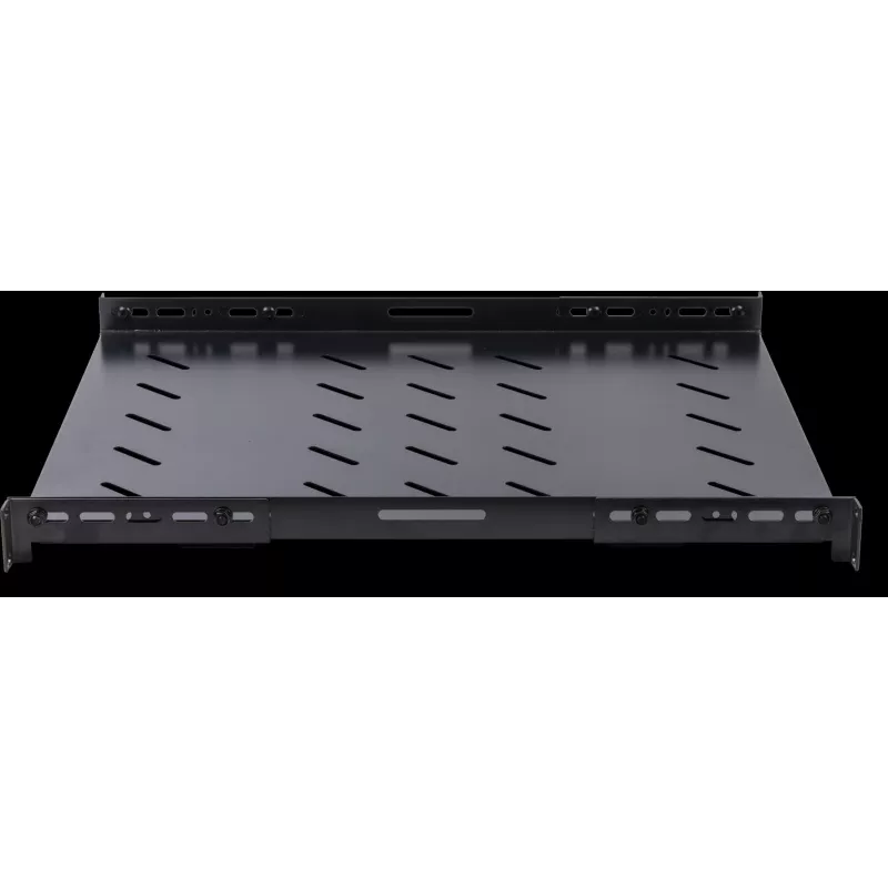 Rockstable 1U 19 collu pastiprināts statīva plaukts - 100 kg slodzes ietilpība, SPCC tērauds, melns (RS19-SFH78)