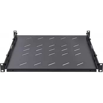 Rockstable 1U 19 collu pastiprināts statīva plaukts - 100 kg slodzes ietilpība, SPCC tērauds, melns (RS19-SFH78)
