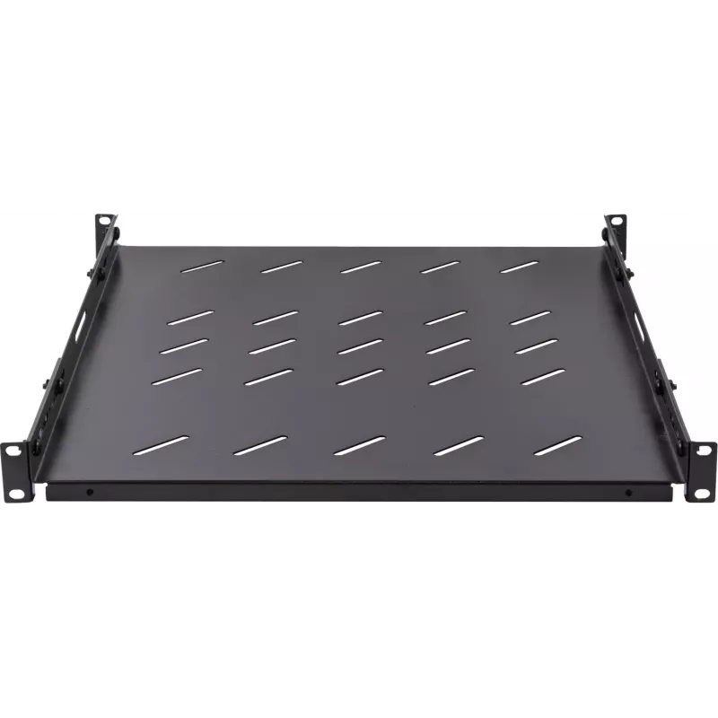 Rockstable 1U 19 collu pastiprināts statīva plaukts - 100 kg slodzes ietilpība, SPCC tērauds, melns (RS19-SFH78)