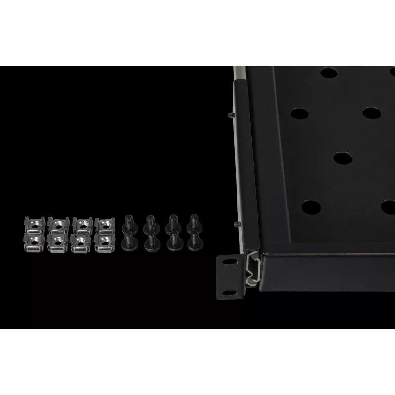 Rockstable 1U 19 collu izvelkamais plaukts - bīdāmais plaukts - SPCC tērauds - melns - 5.87 kg (RS19-UH612)