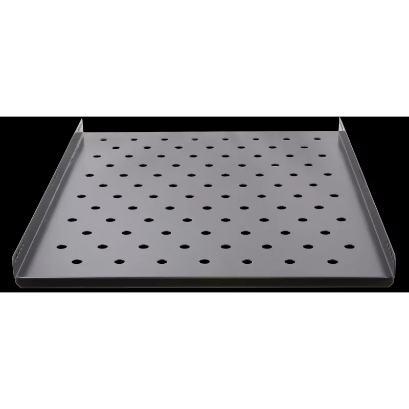 Rockstable 1U 19 collu fiksēts statīva plaukts, 690 mm dziļš, tērauds, melns, 50 kg slodzes ietilpība (RS19-FH69)