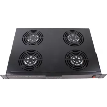 Rockstable 1U 19 collu statīva ventilācijas iekārta - dzesēšanas ventilators - iebūvēts aksiālais ventilators - 440 m³/h - tērauds - melns - 1 gabals (RS19-FT1U4TM)