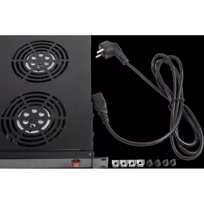 Rockstable 1U 19 inch Ventilācijas elements - Dzesēšanas ventilators - Iebūvēts ventilators - 440 m³/h - Tērauds - Melns - 1 gab. (RS19-FT1U4)