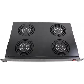 Rockstable 1U 19 inch Ventilācijas elements - Dzesēšanas ventilators - Iebūvēts ventilators - 440 m³/h - Tērauds - Melns - 1 gab. (RS19-FT1U4)