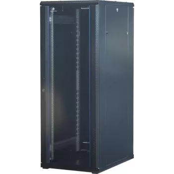Rockstable 32U 19 collu servera skapis ar stikla durvīm - Brīvi stāvošs rāmis - 32U - 800 kg - Aizslēdzama slēdzene - Montāžas sliedes - Regulējamas kājas (RS19-6832)