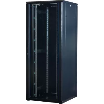 Rockstable 42U 19 collu servera skapis ar stikla durvīm - brīvi stāvošs statīvs - 42U - 800 kg - atslēgas slēdzene - montāžas sliedes - regulējamas kājiņas (RS19-8842)