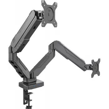 Rockstable RS-MM007 Advanced Dual Monitor Mount - Clamp / Grommet - 13 kg - 15-27 inches - 100x100 mm - Black
