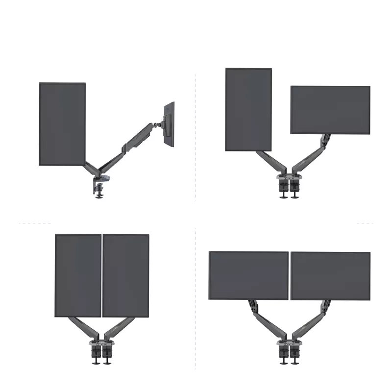 Rockstable RS-MM011B Professional Dual Monitor Desk Mount - Clamp/Bolt - 16 kg - 15-32 inches - 100x100 mm - Black