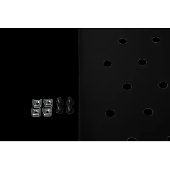 Rockstable RS19-FH612 1U Rack Shelf - Melns - Tērauds - 60 kg Kravnesība - Ovāli Perforēts
