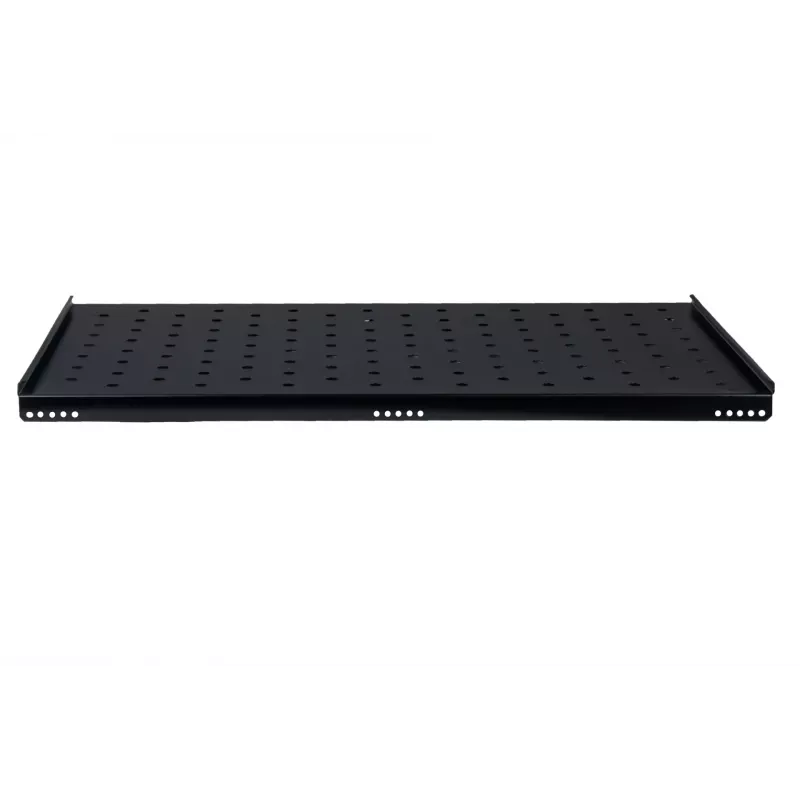 Rockstable RS19-FH612 1U Rack Shelf - Melns - Tērauds - 60 kg Kravnesība - Ovāli Perforēts