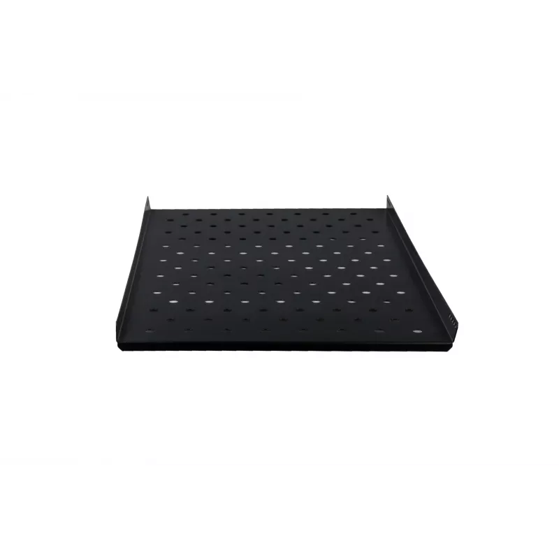 Rockstable RS19-FH612 1U Rack Shelf - Melns - Tērauds - 60 kg Kravnesība - Ovāli Perforēts