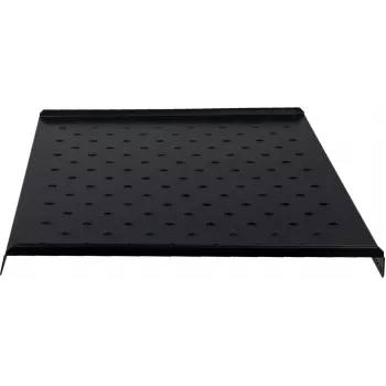 Rockstable RS19-FH612 1U Rack Shelf - Melns - Tērauds - 60 kg Kravnesība - Ovāli Perforēts