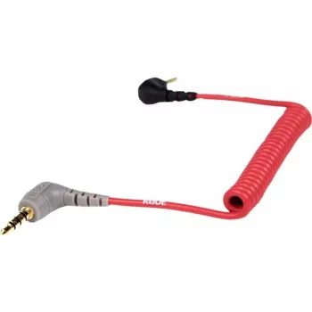 Rode SC7 mikrofona kabelis - 3,5 mm TRS vīrišķais uz 3,5 mm TRRS vīrišķo - 17 cm - ekranēts - sarkans
