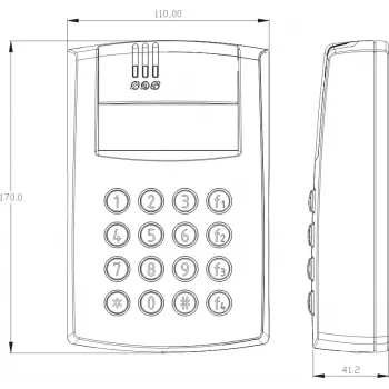 ROGER PR602LCD-DT-O tīkla piekļuves kontrolieris ar LCD, RACS 5, 4000 lietotājiem