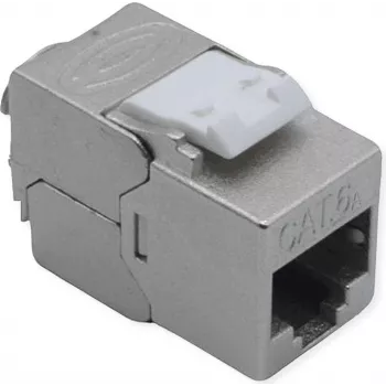 ROLINE Cat.6A STP Keystone Jack, GHMT sertificēts, bez instrumentiem 180° terminācija, cinka die-cast ekranēts modulis 21.17.0328