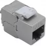 ROLINE Cat.6A STP Keystone Jack, GHMT sertificēts, bez instrumentiem 180° terminācija, cinka die-cast ekranēts modulis 21.17.0328