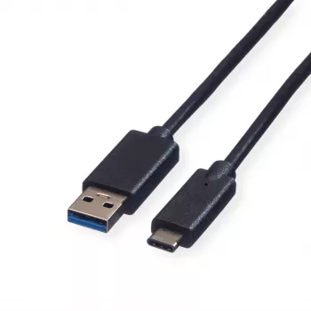 ROLINE GREEN USB 3.2 Gen 1 kabelis, USB A uz C, ST/ST, melns, 3 m 11.44.9013
