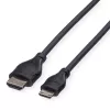 ROLINE HDMI ātrgaitas kabelis ar Ethernet, HDMI Type A vīrišķais uz Mini HDMI Type C vīrišķais, 1 m, melns