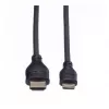 ROLINE HDMI ātrgaitas kabelis ar Ethernet, HDMI Type A vīrišķais uz Mini HDMI Type C vīrišķais, 1 m, melns